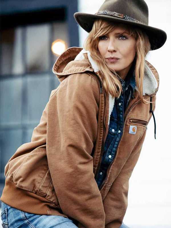 Beth Dutton Yellowstone Brown Cotton Hooded Jacket Buy now