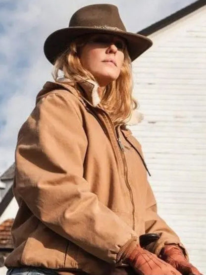 Beth Dutton Yellowstone Brown Cotton Hooded Jacket Gifts For Her