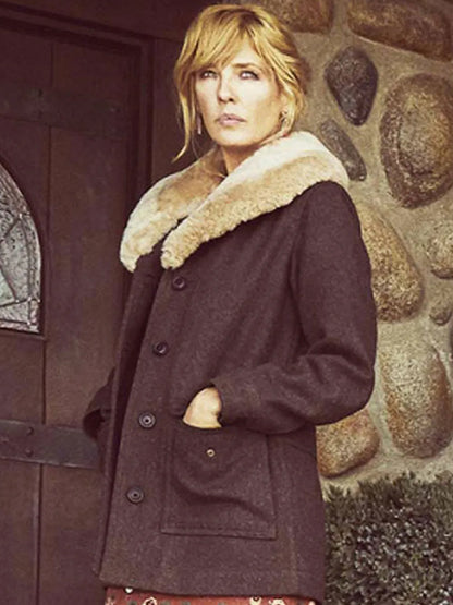 Beth Dutton Yellowstone Brown Vintage Wool Coat