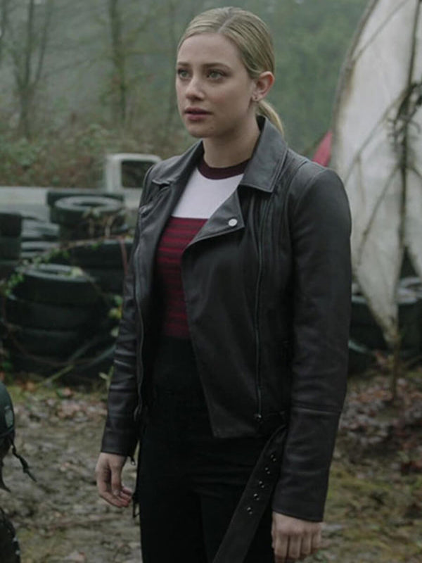 Betty Cooper Riverdale Black Leather Jacket Free Shipping UK USA Canada