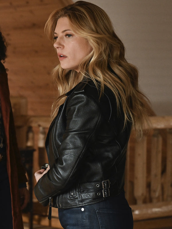 Big Sky Jenny Hoyt Biker Black Leather Jacket Black Friday Sale