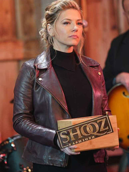 Big Sky Jenny Hoyt Brown Biker Leather Jacket Easter Sale