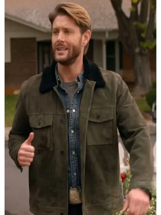 Big Sky Jensen Ackles Green Suede Leather Jacket