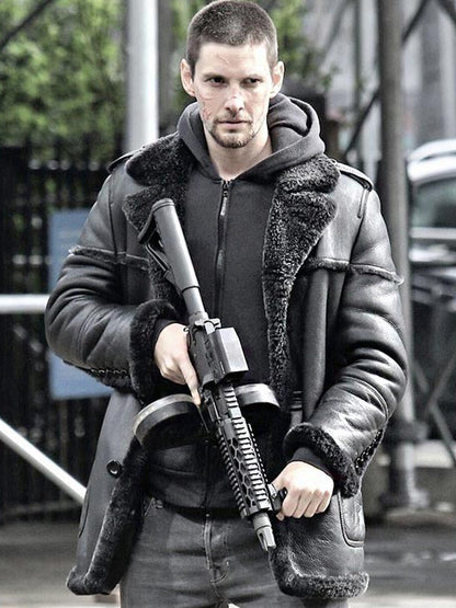 Billie Russo The Punisher Black Leather Winter Coat