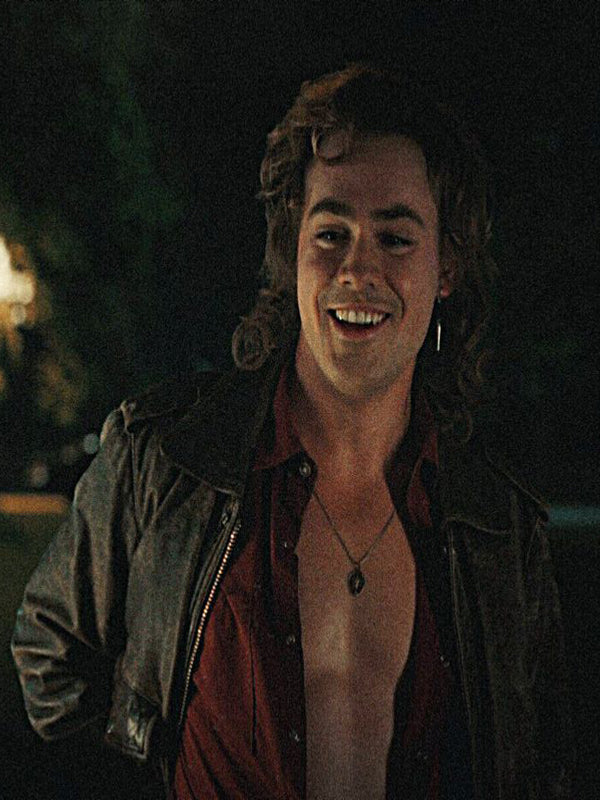 Billy Hargrove Stranger Things Brown Bomber Leather Jacket Free Shipping UK USA Canada