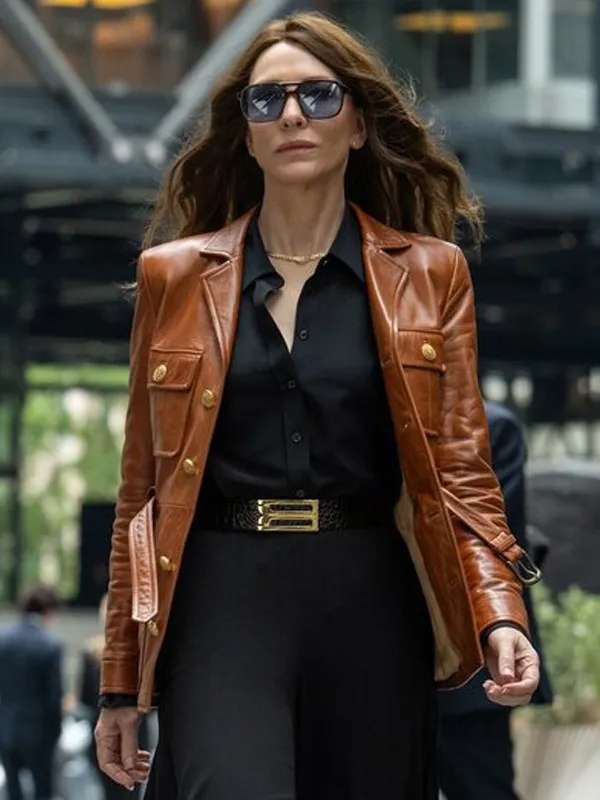 Black Bag Cate Blanchett Tan Leather Jacket Womens outfits