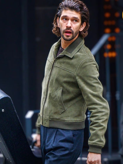 Black Doves Ben Whishaw Green Leather Suede Jacket
