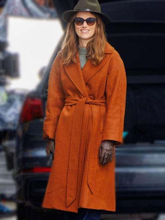 Black Doves Keira Knightley Tan Trench Wool Coat
