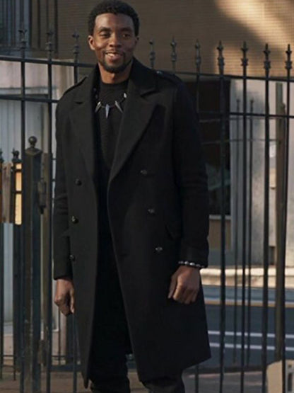 Black Panther T_Challa Black Wool Coat