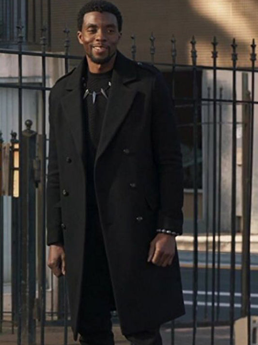 Black Panther T_Challa Black Wool Coat