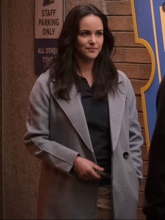 Blockbuster Eliza Walker Classic Gray Wool Coat