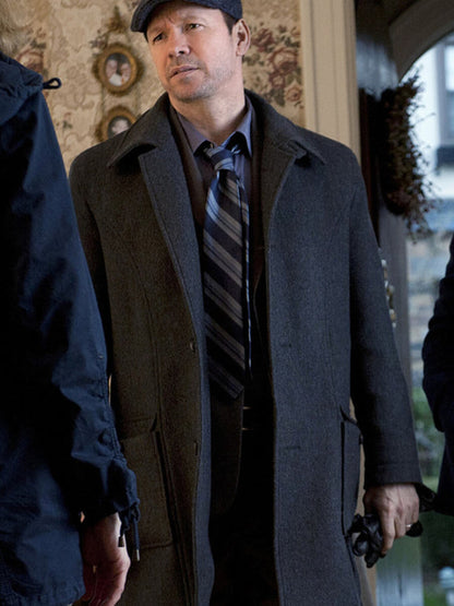 Blue Bloods Donnie Wahlberg Gray Wool Coat