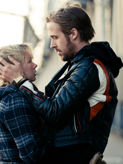 Blue Valentine Ryan Gosling Black Leather Jacket Free Shipping UK USA Canada