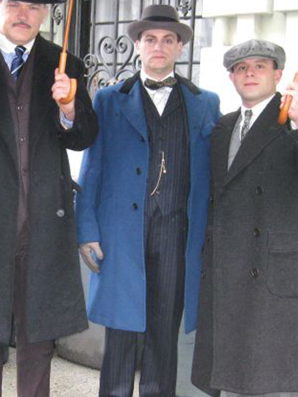Boardwalk Empire Arnold Rothstein Vintage Blue Wool Coat Free Shipping UK USA Europe