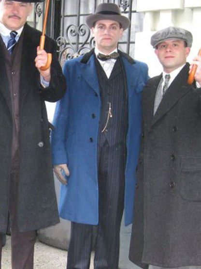 Boardwalk Empire Arnold Rothstein Vintage Blue Wool Coat Free Shipping UK USA Europe