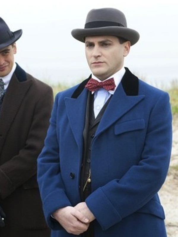 Boardwalk Empire Arnold Rothstein Vintage Blue Wool Coat Hot Sale