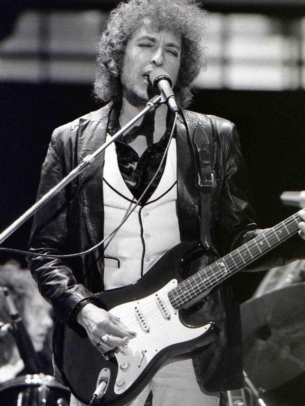 Bob Dylan 1965 Newport Folk Festival Vintage Leather Blazer on Sale