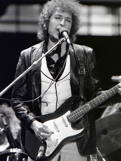 Bob Dylan 1965 Newport Folk Festival Vintage Leather Blazer on Sale