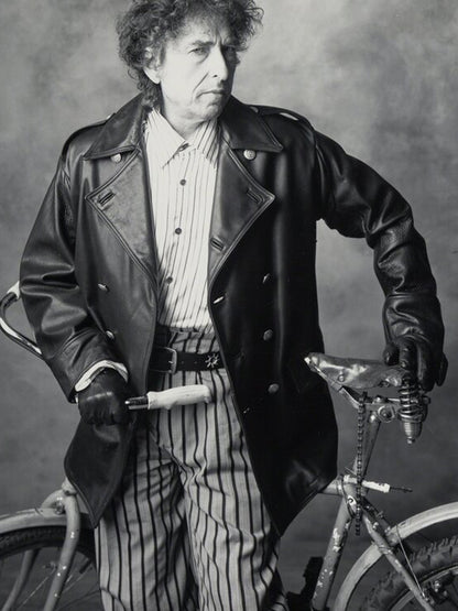 Bob Dylan Black Leather Vintage Coat
