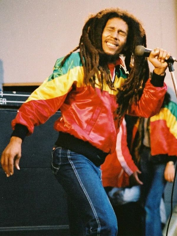 Bob Marley Vintage Bomber Leather Jacket Black Friday Sale