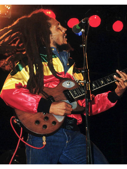 Bob Marley Vintage Bomber Leather Jacket Shop now