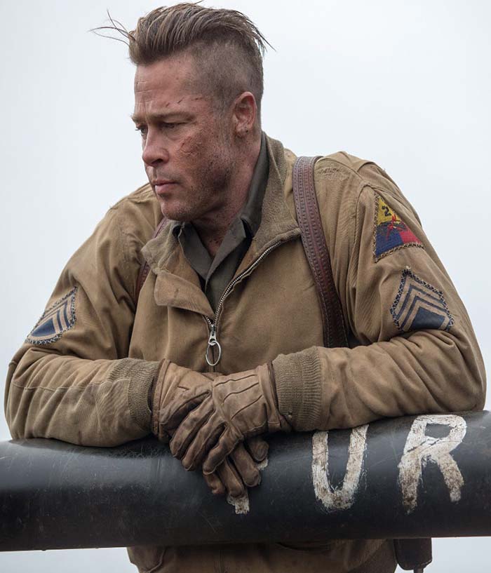 Brad Pitt Fury WW2 Pilot Bomber Aviator Jacket Halloween Sale UK USA Australia