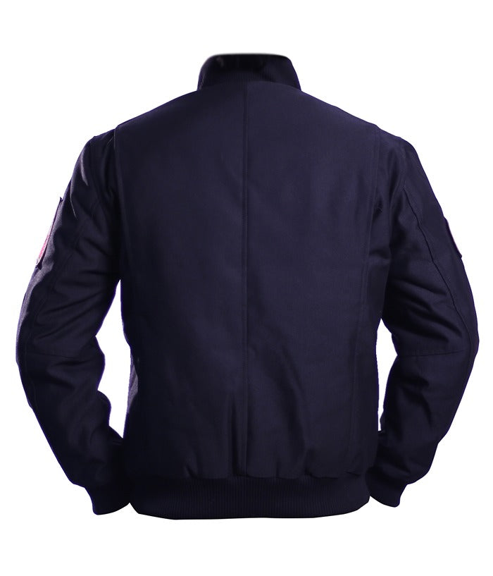 Brad Pitt Fury WWII Blue Bomber Jacket Gifts for Him