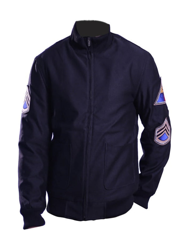 Brad Pitt Fury WWII Blue Bomber Jacket