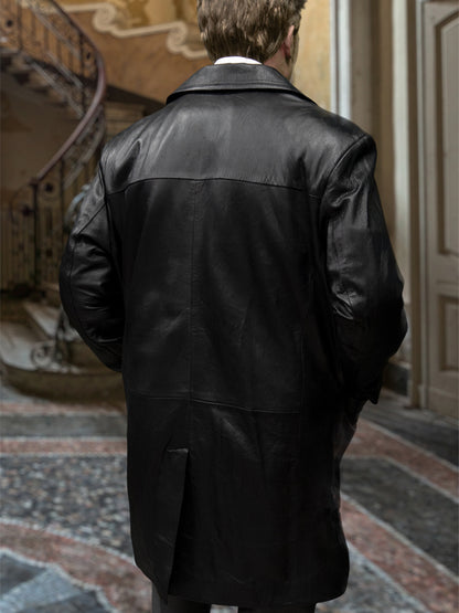 Brad Pitt Seven Black Leather Jacket Winter Sale