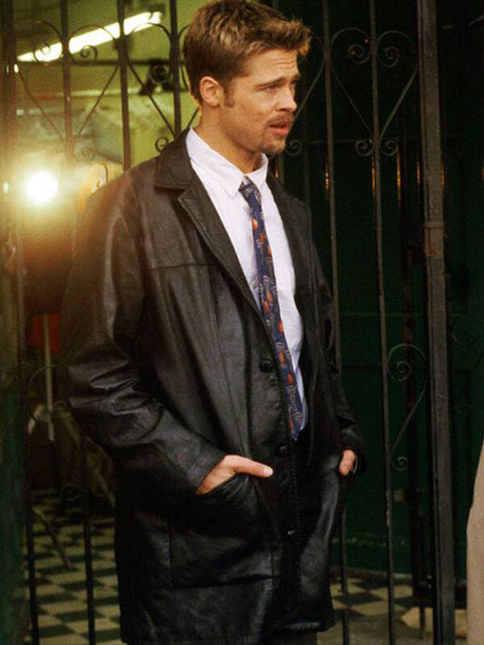 Brad Pitt Seven Black Leather Jacket