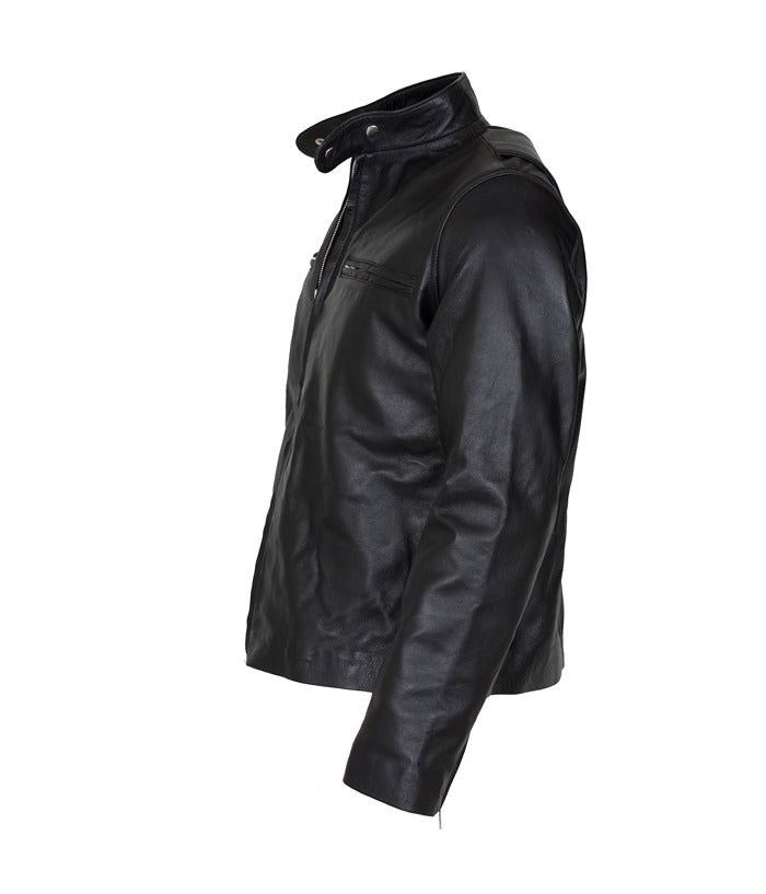 Bradley Cooper Burnt Black Biker Leather Jacket Free Shipping UK USA Australia Europe