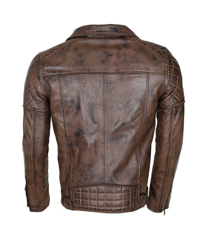 Brando Vintage Biker Brown Distressed Leather Jacket Halloween Sale