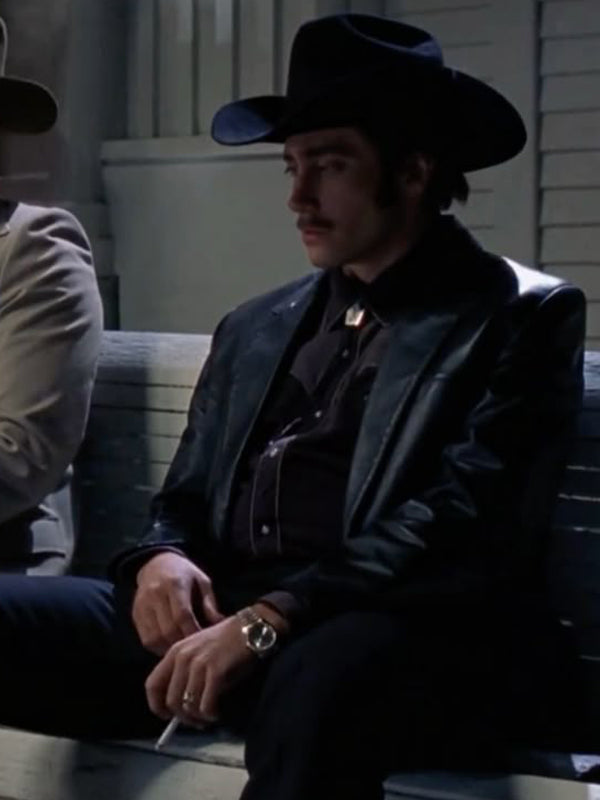 Brokeback Mountain Jake Gyllenhaal Black Leather Blazer Black Friday Sale