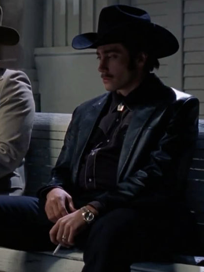 Brokeback Mountain Jake Gyllenhaal Black Leather Blazer Black Friday Sale