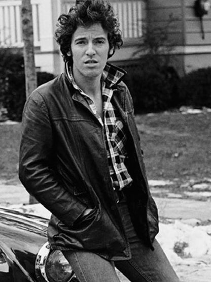 Bruce Springsteen Born to Run Black Leather Coat New Year Sale