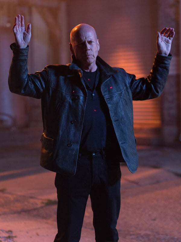 Bruce Willis Extraction Vintage Black Leather Jacket