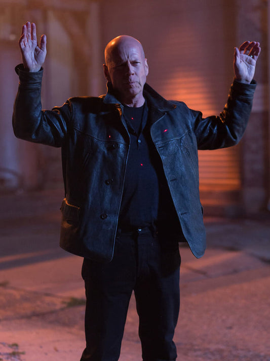 Bruce Willis Extraction Vintage Black Leather Jacket