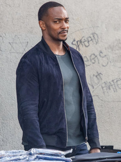Captain America Brave New World Blue Leather Suede Jacket Shop now