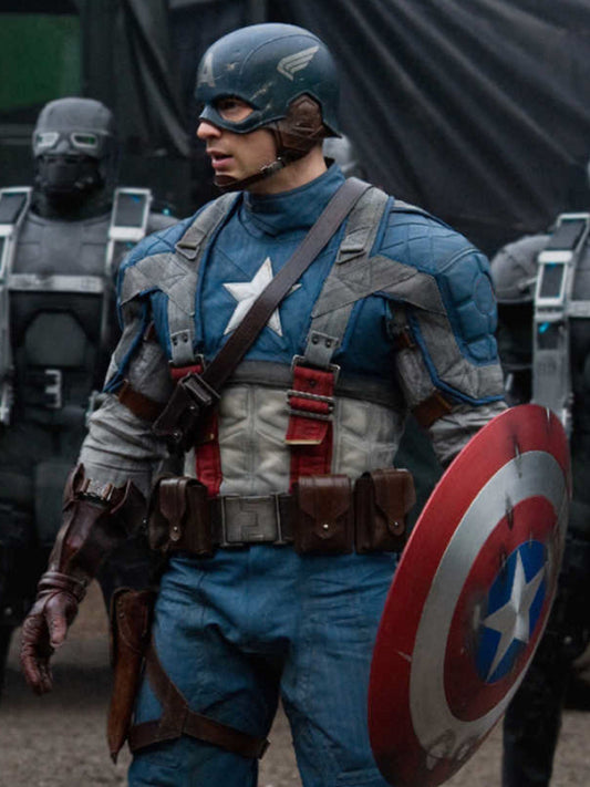 Captain America The First Avenger Jacket Cosplay Costume Free Shipping UK USA Canada