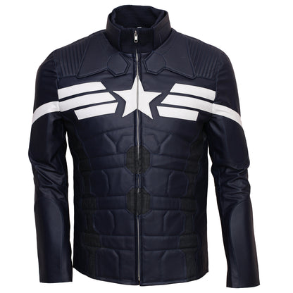 Captain America The Winter Soldier Leather Jacket Costume Gifts for Him