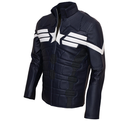 Captain America The Winter Soldier Leather Jacket Costume Halloween Costume Sale