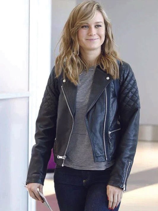 Captain Marvel Brie Larson Biker Leather Jacket