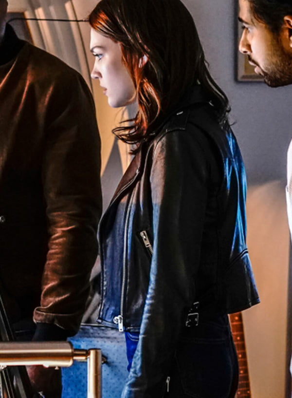 Cara Bloom God Friended Me Black Leather Jacket Black Friday Sale