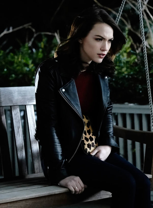 Cara Bloom God Friended Me Black Leather Jacket Shop now
