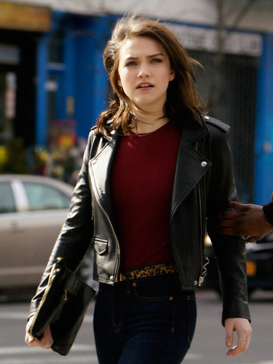 Cara Bloom God Friended Me Black Leather Jacket