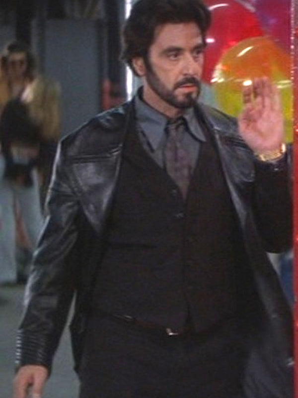Carlito Brigante Al Pacino Black Vintage Leather Coat Black Friday Sale