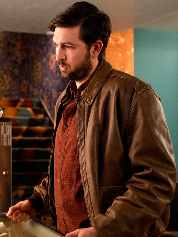 Cat Person Nicholas Braun Brown Leather Jacket Shop now