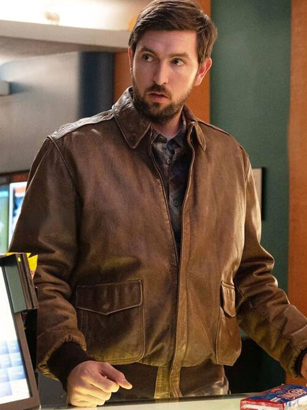 Cat Person Nicholas Braun Brown Leather Jacket