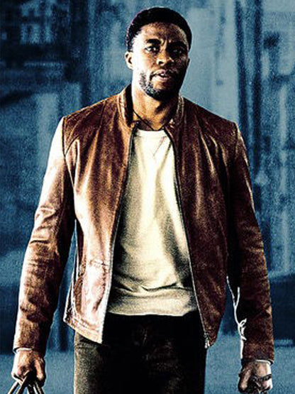 Chadwick Boseman Message From Jacob King Brown Leather Jacket Shop now