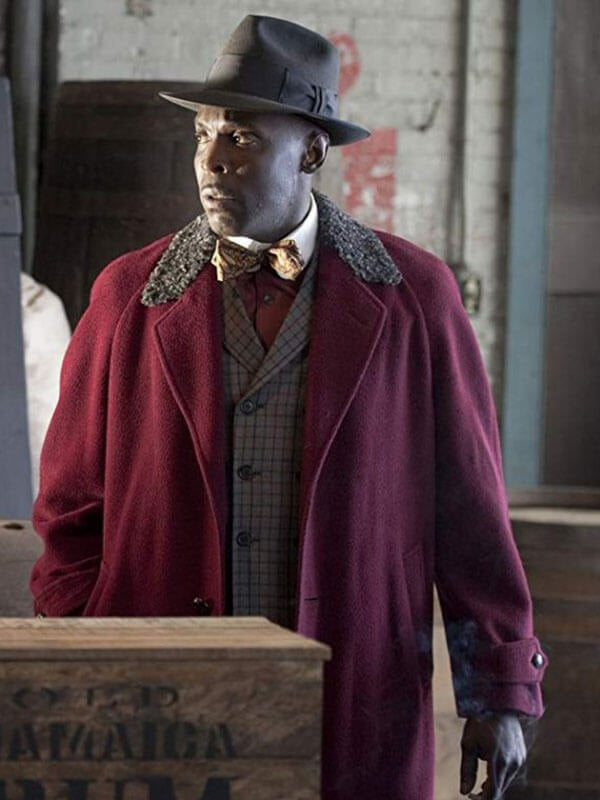 Chalky White Boardwalk Empire Classic Maroon Wool Coat Black Friday Sale